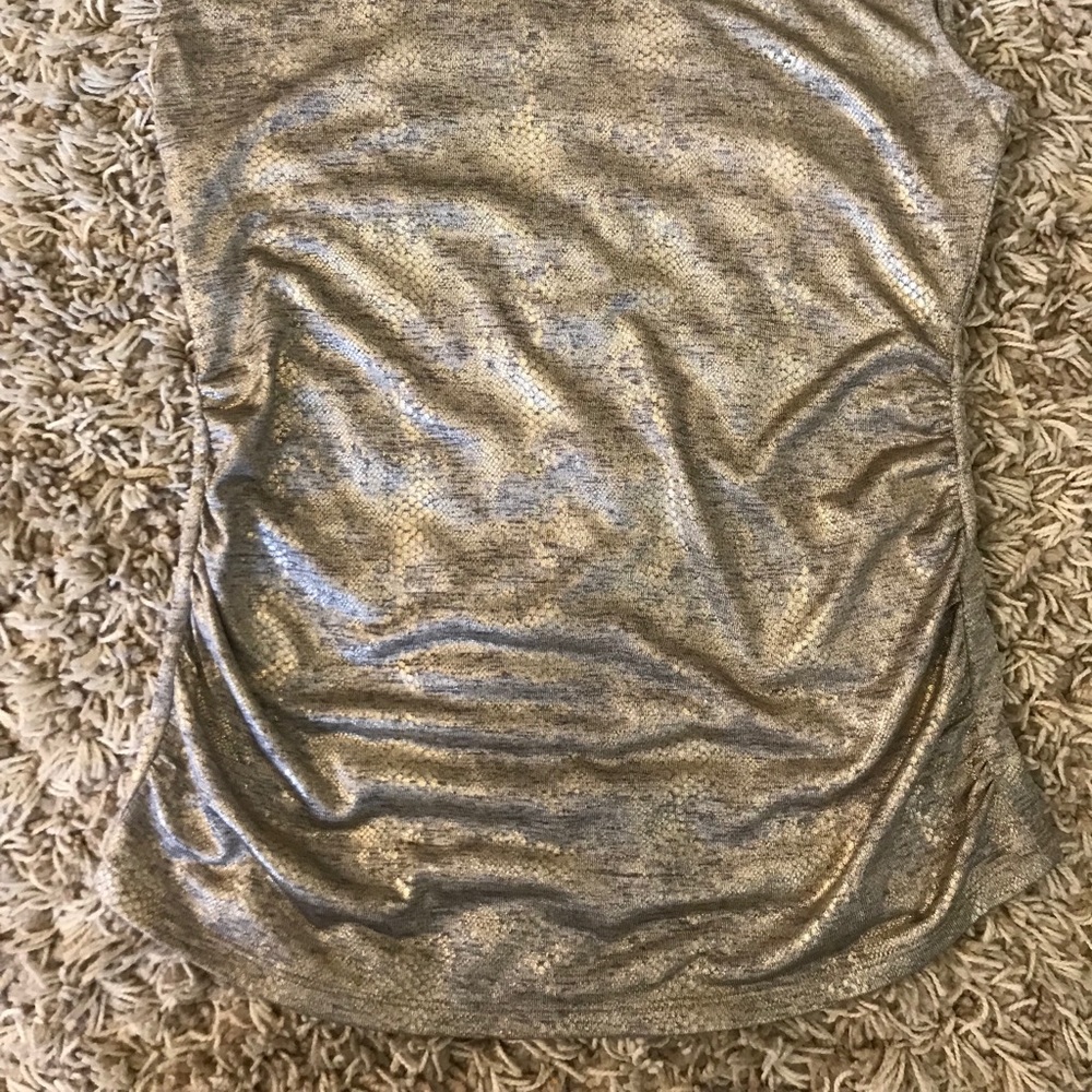 Calvin Klein Ruched Metallic Top - Picture 2 of 7
